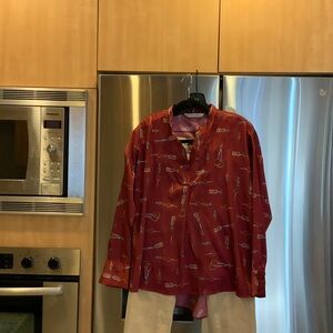 Zara Red Tunic with White Pattern